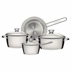 Set de Ollas Batera de Cocina 4 Piezas Tramontina Allegra Acero