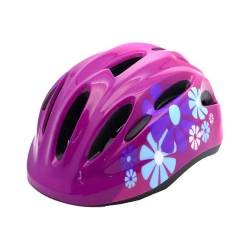 Casco Infantil Floreado Rosa