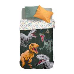 Acolchado Panel Reversible 1 1/2 Plaza Jurassic