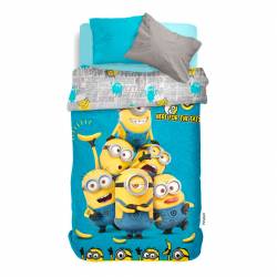 Acolchado Panel Reversible 1 1/2 Plazas 150x240 Minions