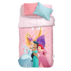 Acolchado Reversible 1 1/2 Plazas Princesas