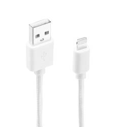 Cable Lightning Nylon Blanco