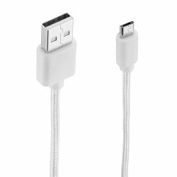 Cable Micro USB Nylon Blanco