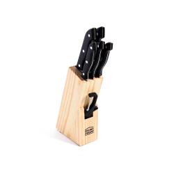 Set de Cuchillos con Soporte Madera 7 Piezas