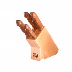 Set de Cuchillos con Soporte Madera 6 Piezas