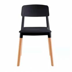 Silla de Comedor Tipo T Negra x 4 Unidades