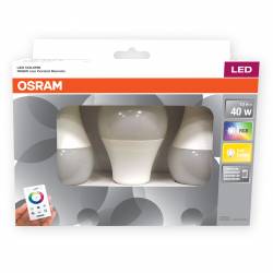 Lámpara LED Osram A60 RGBW 7.5 Watts con Control Remoto x3 Unid