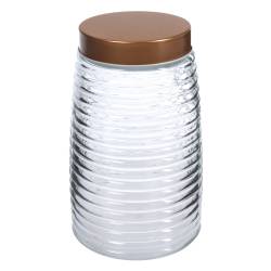 Frasco de Vidrio con Tapa de Cobre 100% Diseño 21 Cms