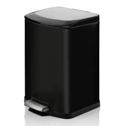 Cesto de Residuos Acero Inoxidable Negro 12 Lts