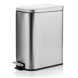 Cesto de Residuos Rectangular Plateado 15 Lts