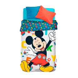 Acolchado Panel Reversible 1 1/2 Plaza Mickey