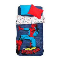 Acolchado Panel Reversible 1 1/2 Plaza Spiderman
