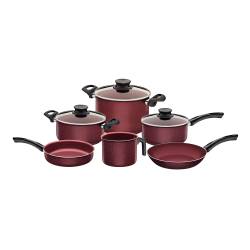 Set de Ollas Batera de Cocina 9 Piezas Tramontina Pars Rojo