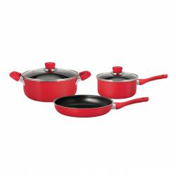 Set de Ollas Batera de Cocina Hudson 5 Piezas Rojo