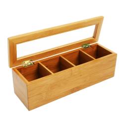 Caja Te Bambu 4 Divisiones 30x9x9cm