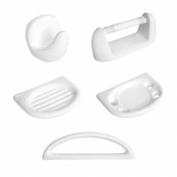 Set de Accesorios Baño Daccord Loza Blanco x5 Piezas