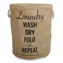 Cesto para Ropa Laundry Redondo Beige