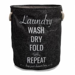 Cesto para Ropa Laundry Redondo Gris Oscuro