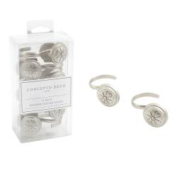 Gancho Cortina de Bao Flor Nickel x12