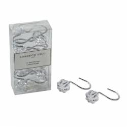 Gancho Cortina de Bao Cristal Cromado x12