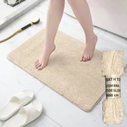 Alfombra de Bao de Polister 50x70 cm Beige