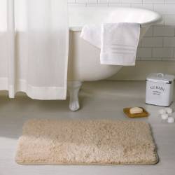 Alfombra de Baño de Poliéster 50x70 cm Beige