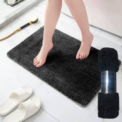 Alfombra de Baño de Poliéster 50x70 cm Negro