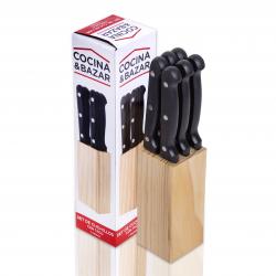 Set de Cuchillos Cocina & Bazar con Taco 7 Piezas