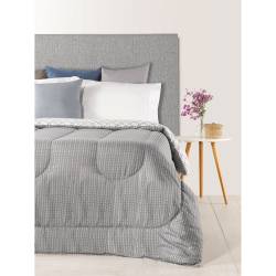 Acolchado Mantra Microfibra 220X240 Gris Rayado