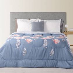 Acolchado Mantra Microfibra 220X240 Flor / Rayas