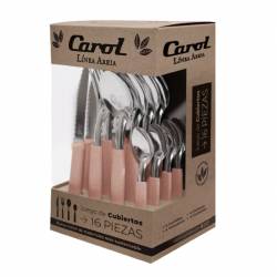 Juego de Cubiertos Carol 16 Piezas Rosa