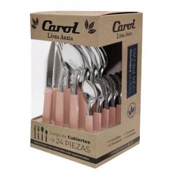 Juego de Cubiertos Carol 24 Piezas Rosa