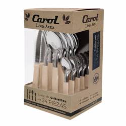 Juego de Cubiertos Carol 24 Piezas Beige