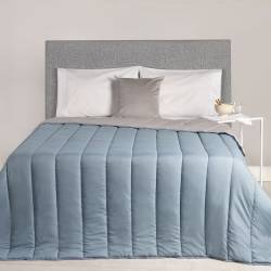 Acolchado Microfibra Denver Azul Aero y Gris 220x240