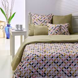 Acolchado Danubio Microfibra Beige y Blanco 230x236