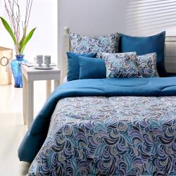 Acolchado Danubio Microfibra Azul y Celeste 230x236
