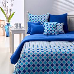 Acolchado Danubio Microfibra Azul y Celeste 230x236