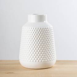 Jarrón de Cerámica Lett Blanco 18cm