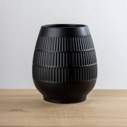 Maceta de Cerámica Lett Negro Mate 15cm