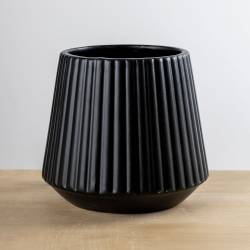 Maceta de Cerámica Lett Negro 13cm