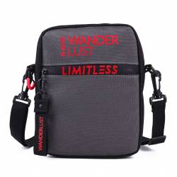 Morral Grande con Llavero Gris y Negro