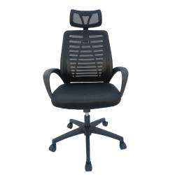 Silla De Oficina Traful Con Respaldo Y Apoya Cabeza Negra