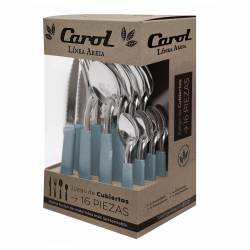 Juego De Cubiertos Carol 16 Piezas Azul