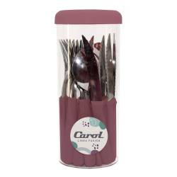 Juego de Cubiertos Carol 24 Piezas Borravino