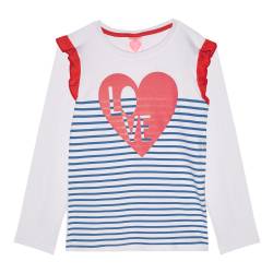 Remera Nia Manga Larga Rayada con Volados y Estampa T4-16