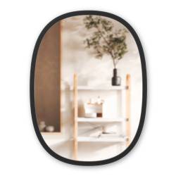 Espejo De Pared Ovalado Umbra Negro  45,7x61 cm