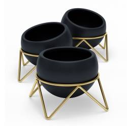 Juego de 3 Macetas Decorativas Umbra Negro