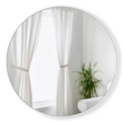 Espejo De Pared Redondo Umbra Blanco 94 cm