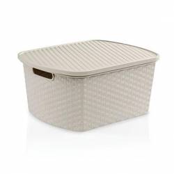Caja Plástico Star Company 15 Litros Gris Pastel
