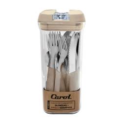 Juego de Cubiertos Carol 24 Piezas Beige